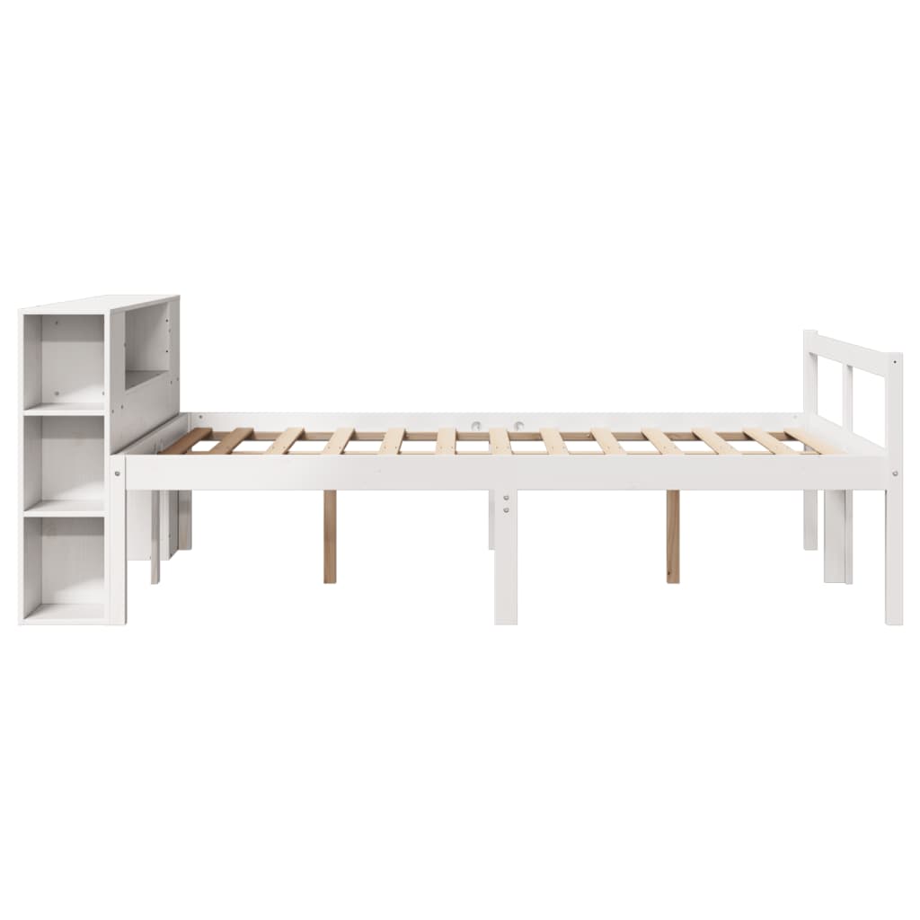 Letto Libreria senza Materasso Bianco 140x190 cm Legno di Pino