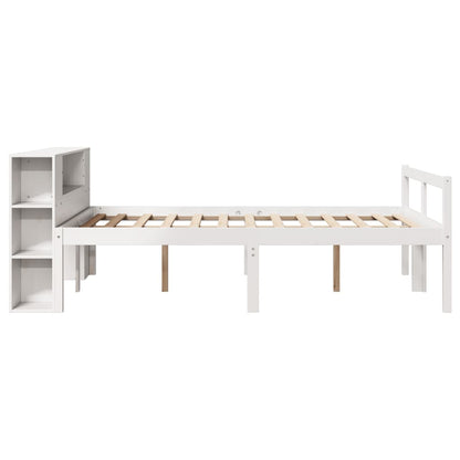 Letto Libreria senza Materasso Bianco 140x190 cm Legno di Pino