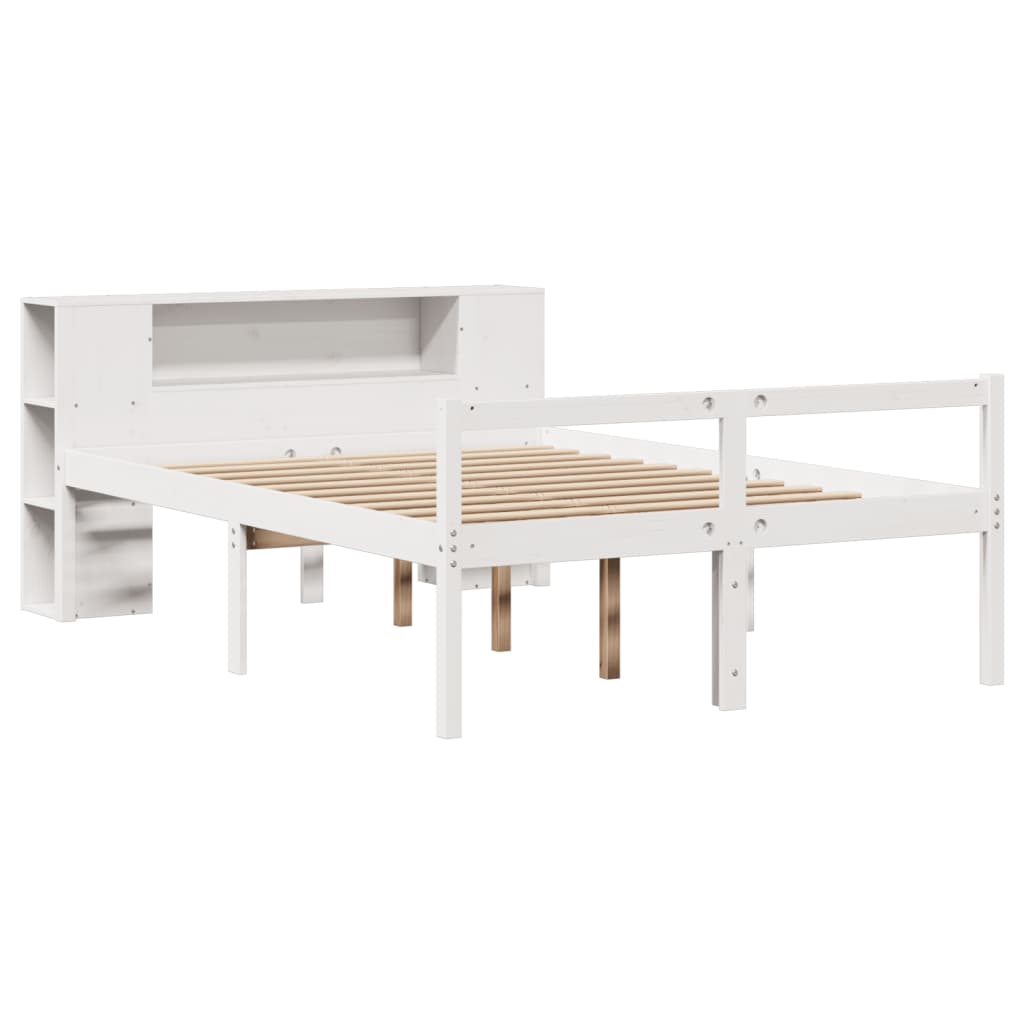 Letto Libreria senza Materasso Bianco 140x200 cm Legno di Pino