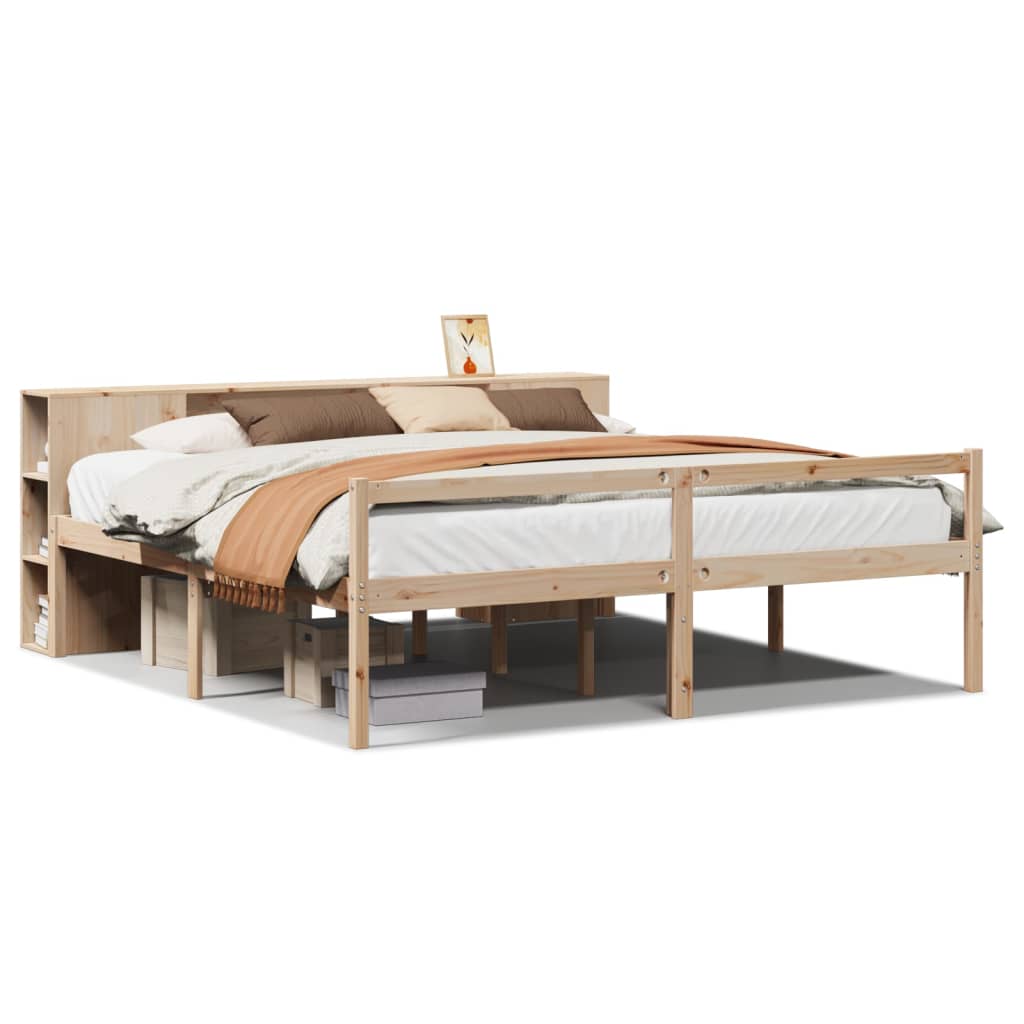 Letto Libreria senza Materasso 180x200 cm in Legno di Pino