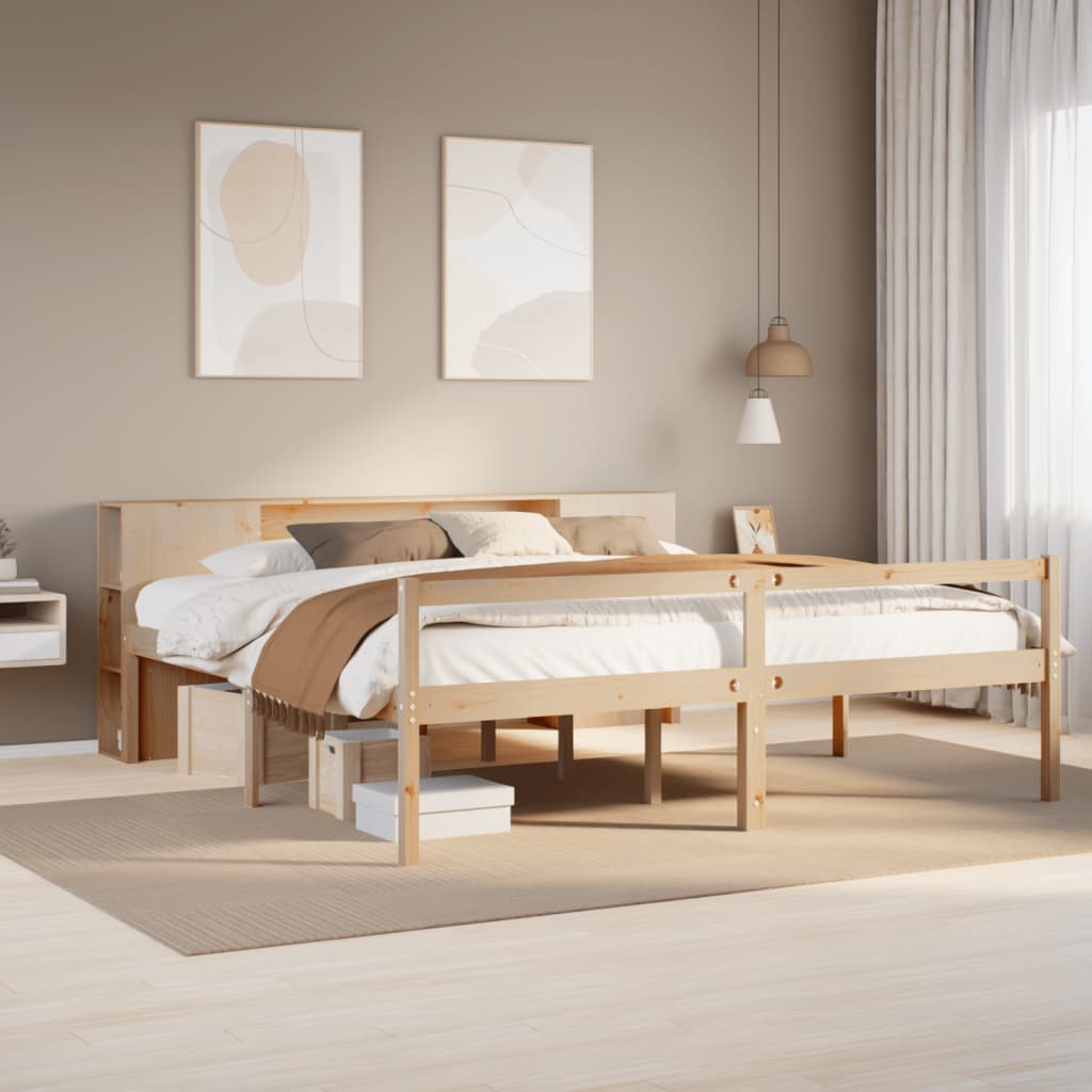 Letto Libreria senza Materasso 180x200 cm in Legno di Pino