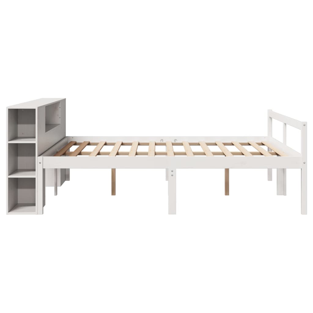 Letto Libreria senza Materasso Bianco 200x200 cm Legno di Pino