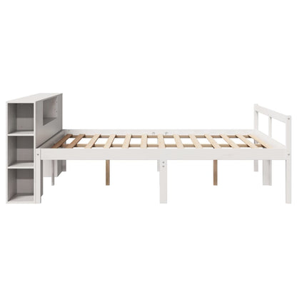 Letto Libreria senza Materasso Bianco 200x200 cm Legno di Pino