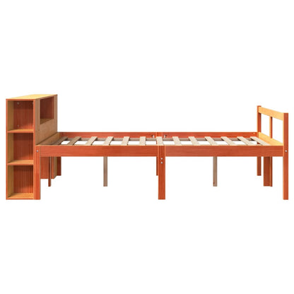 Letto Libreria senza Materasso Marrone Cera 140x200 cm Legno