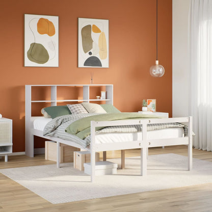 Letto Libreria senza Materasso Bianco 120x190 cm Legno di Pino