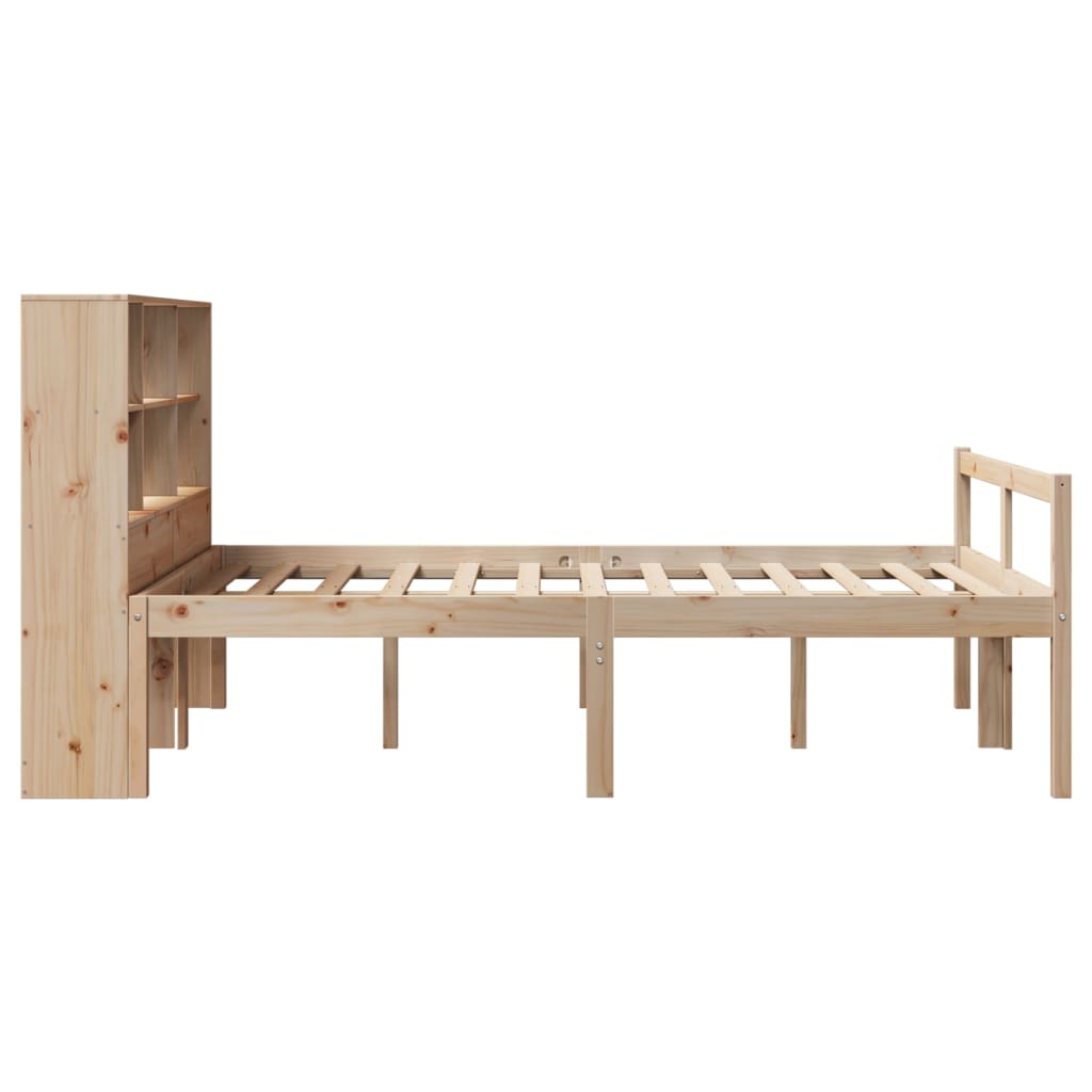 Letto Libreria senza Materasso 140x190 cm in Legno di Pino