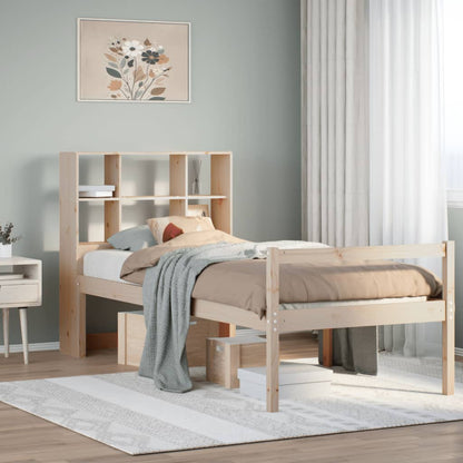 Letto Libreria senza Materasso 90x200 cm Legno Massello Pino