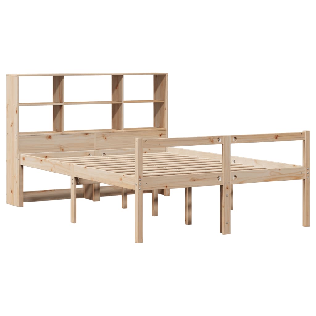 Letto Libreria senza Materasso 140x200 cm in Legno di Pino