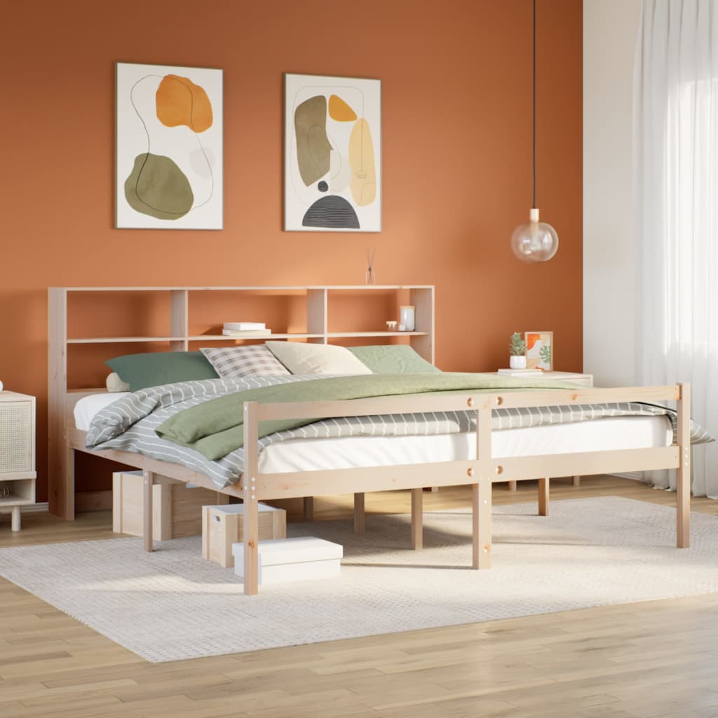 Letto Libreria senza Materasso 180x200 cm in Legno di Pino