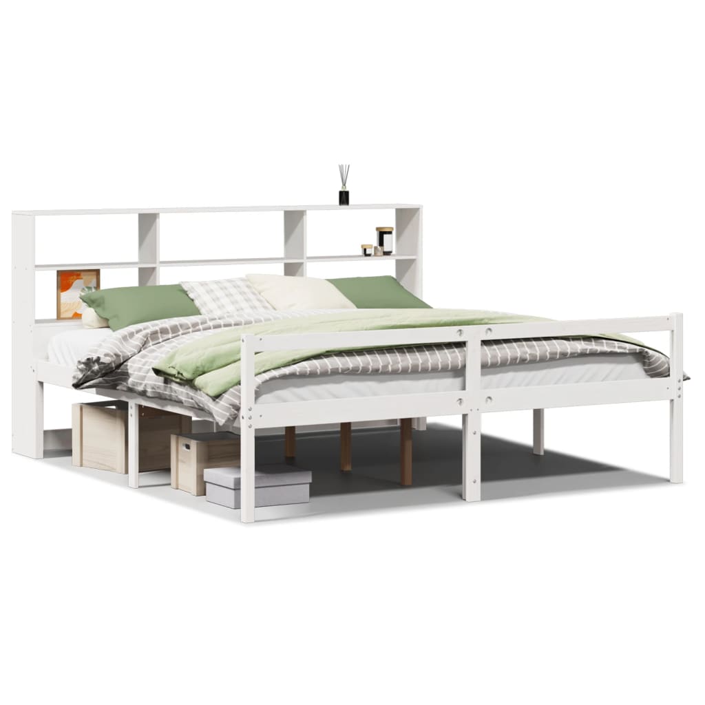 Giroletto con Libreria senza Materasso 180x200 cm in Legno Pino