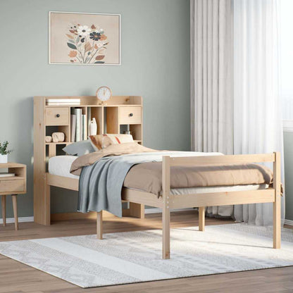Giroletto con Libreria senza Materasso 75x190 cm in Legno Pino