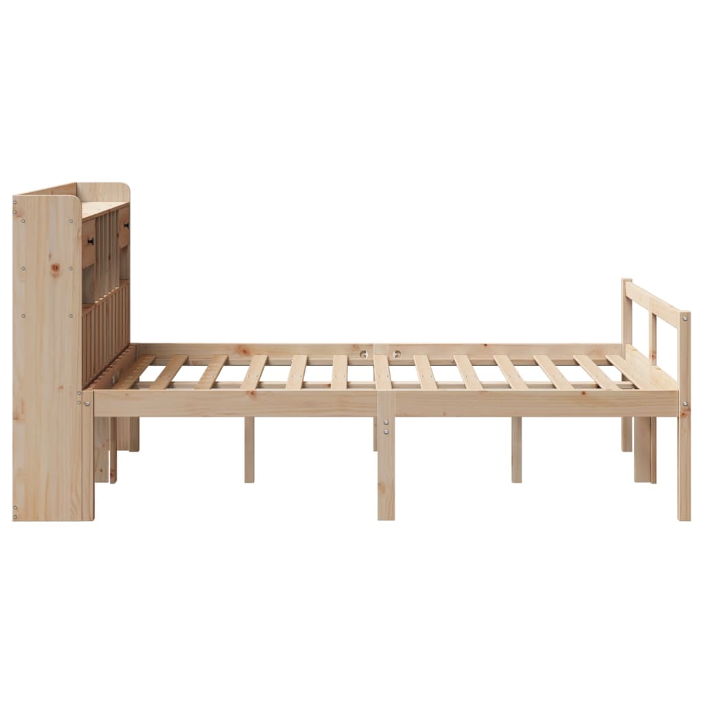 Letto Libreria senza Materasso 135x190 cm in Legno di Pino