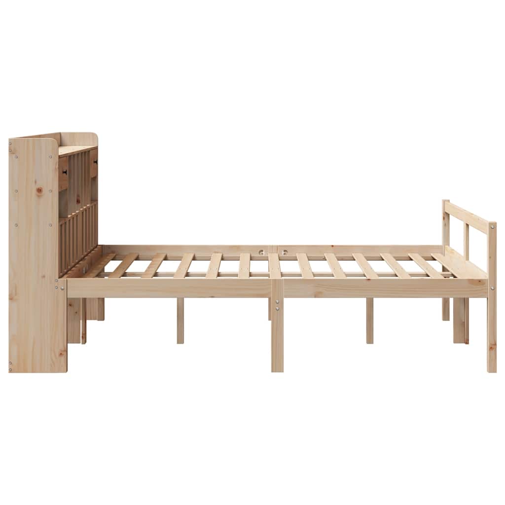Letto Libreria senza Materasso 160x200 cm in Legno di Pino