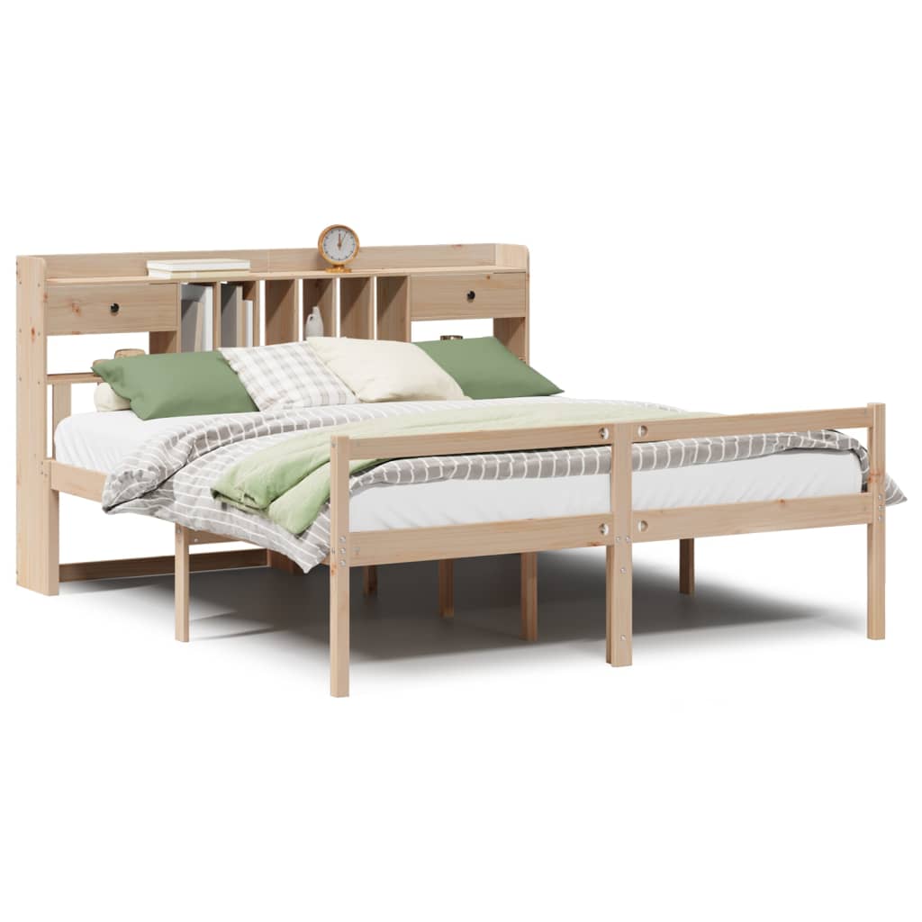 Letto Libreria senza Materasso 180x200 cm in Legno di Pino