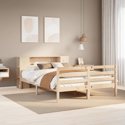 Letto Libreria senza Materasso 140x190 cm in Legno di Pino