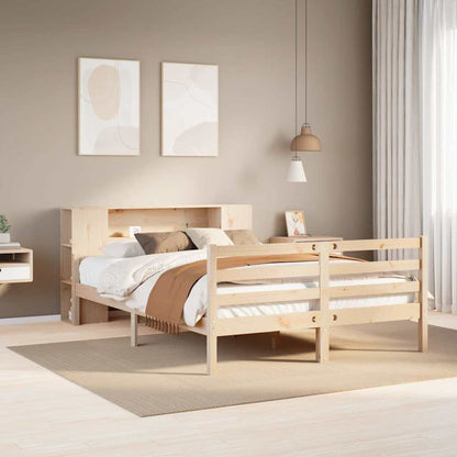 Letto Libreria senza Materasso 140x200 cm in Legno di Pino