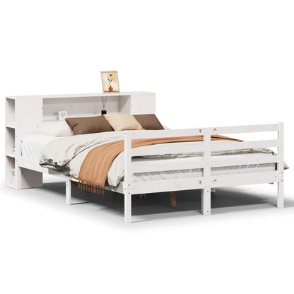 Letto Libreria senza Materasso Bianco 140x200 cm Legno di Pino