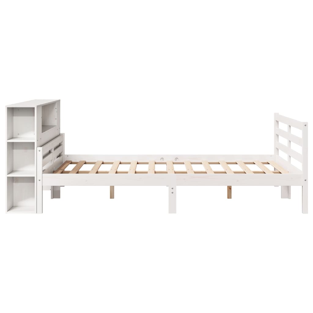 Letto Libreria senza Materasso Bianco 140x200 cm Legno di Pino