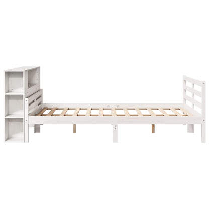 Letto Libreria senza Materasso Bianco 140x200 cm Legno di Pino