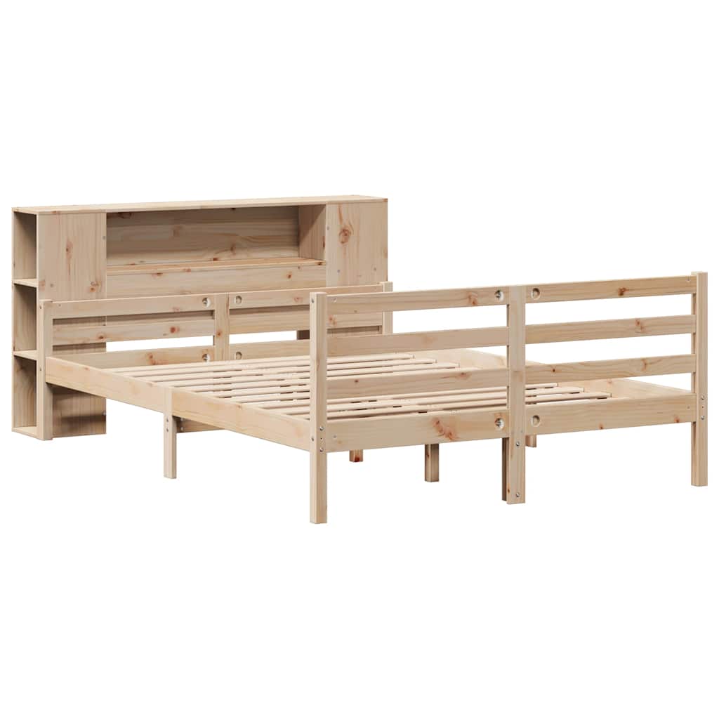 Letto Libreria senza Materasso 160x200 cm in Legno di Pino