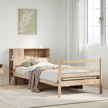 Letto Libreria senza Materasso 90x200 cm Legno Massello Pino