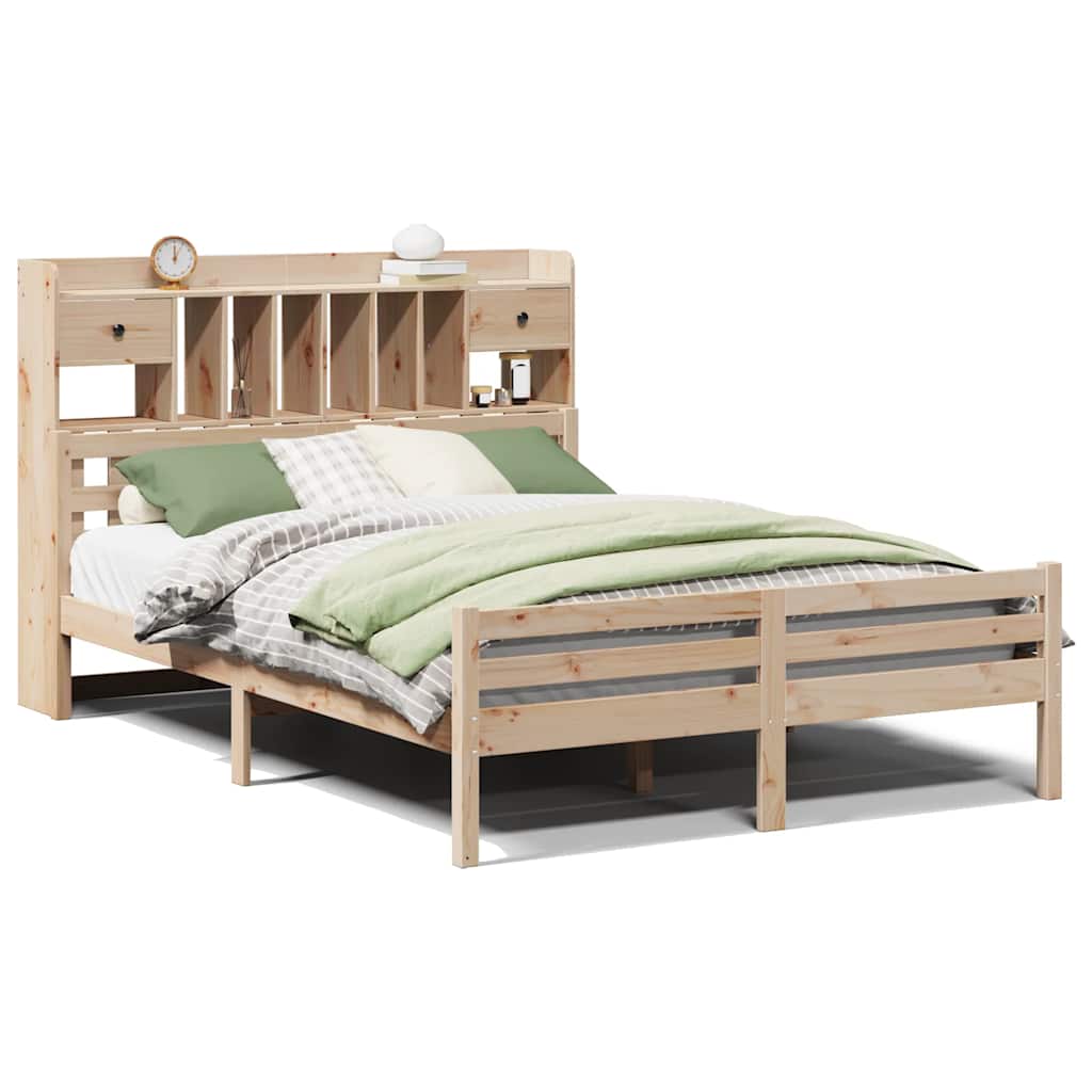 Letto Libreria senza Materasso 160x200 cm in Legno di Pino