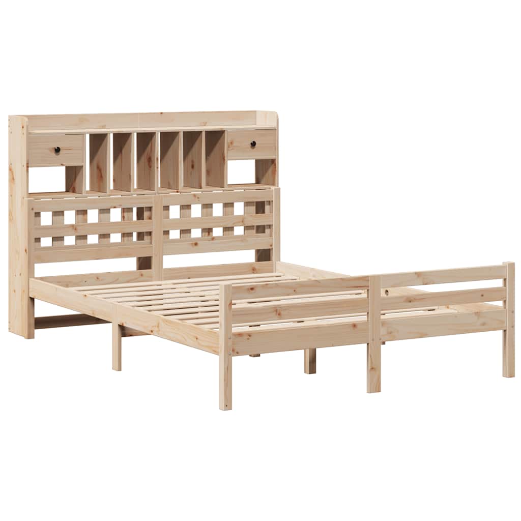 Letto Libreria senza Materasso 160x200 cm in Legno di Pino