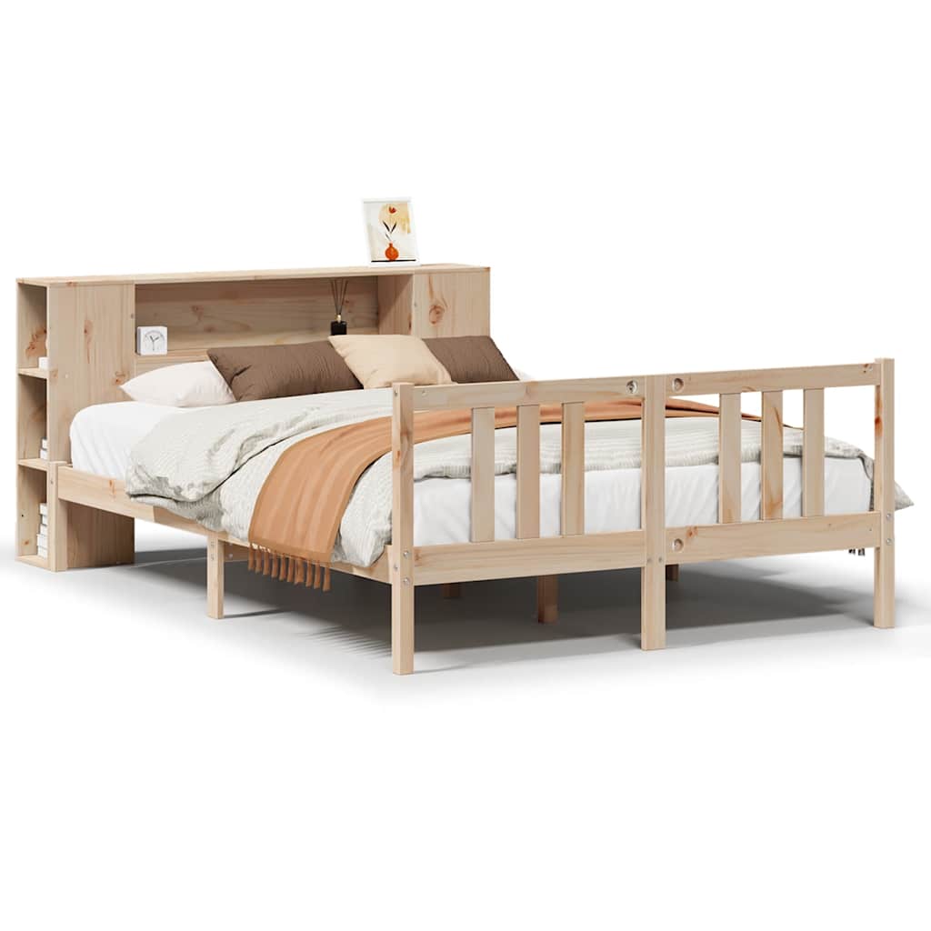 Letto Libreria senza Materasso 135x190 cm in Legno di Pino