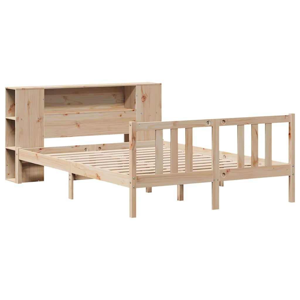 Letto Libreria senza Materasso 135x190 cm in Legno di Pino