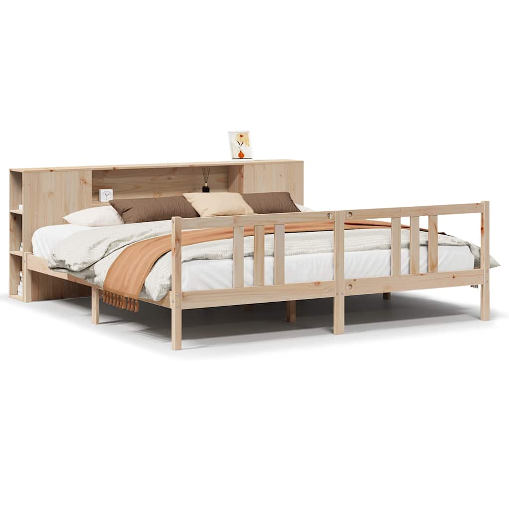 Letto Libreria senza Materasso 180x200 cm in Legno di Pino
