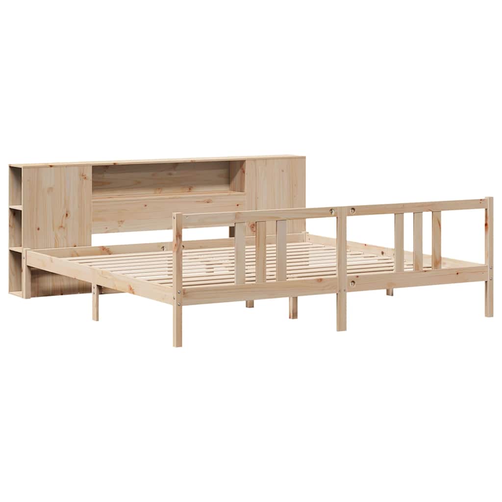 Letto Libreria senza Materasso 180x200 cm in Legno di Pino
