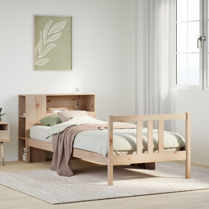 Giroletto con Libreria senza Materasso 75x190 cm in Legno Pino