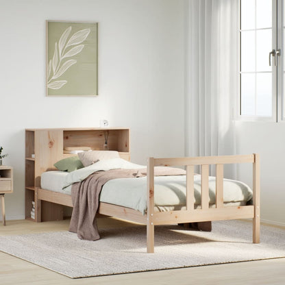 Letto Libreria senza Materasso 90x190 cm Legno Massello Pino