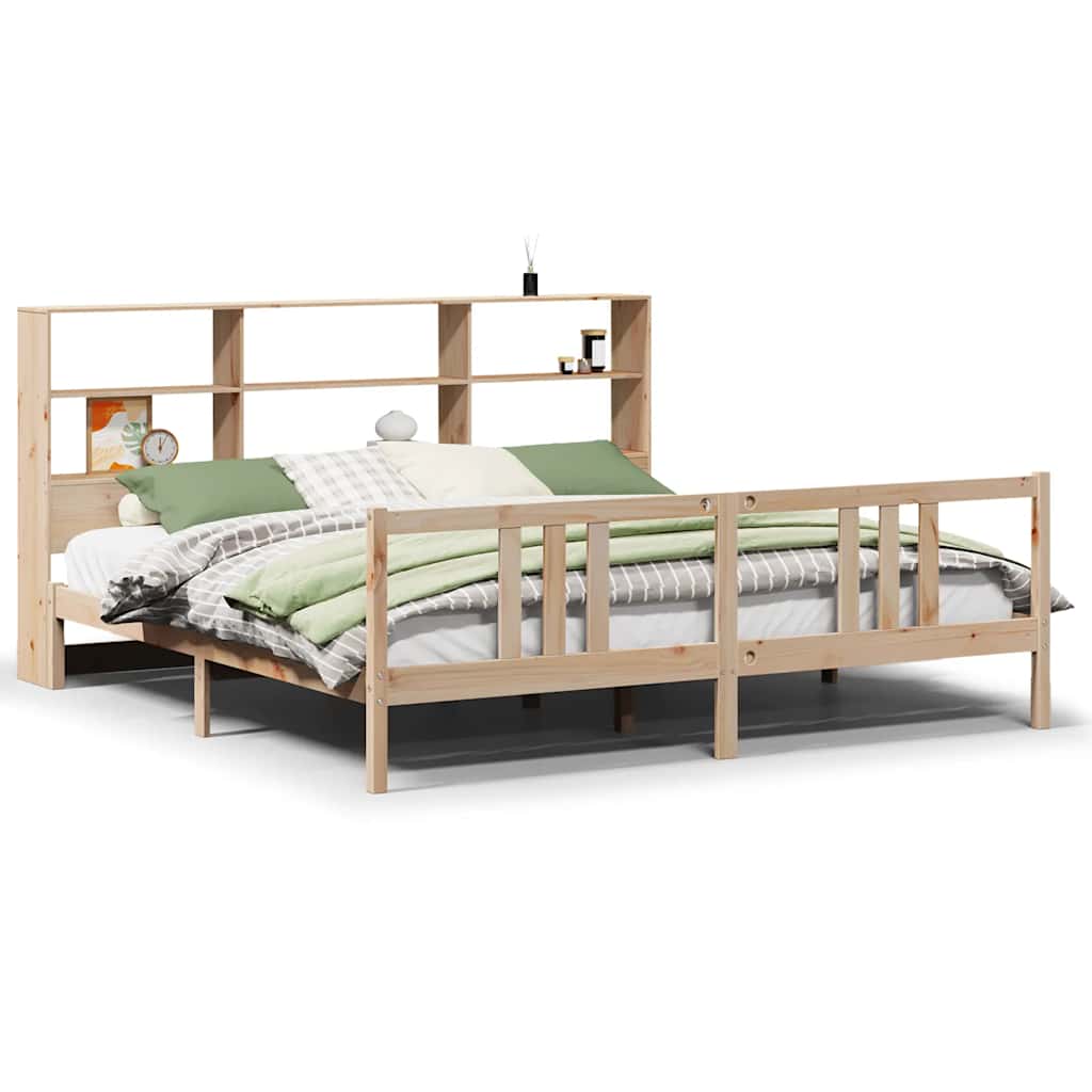 Letto Libreria senza Materasso 180x200 cm in Legno di Pino