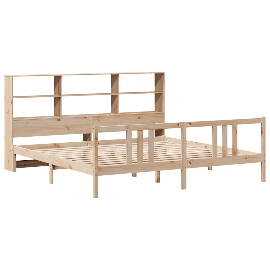 Letto Libreria senza Materasso 180x200 cm in Legno di Pino