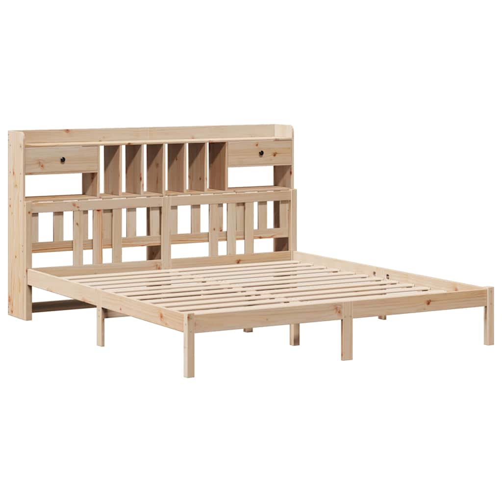 Letto Libreria senza Materasso 180x200 cm in Legno di Pino