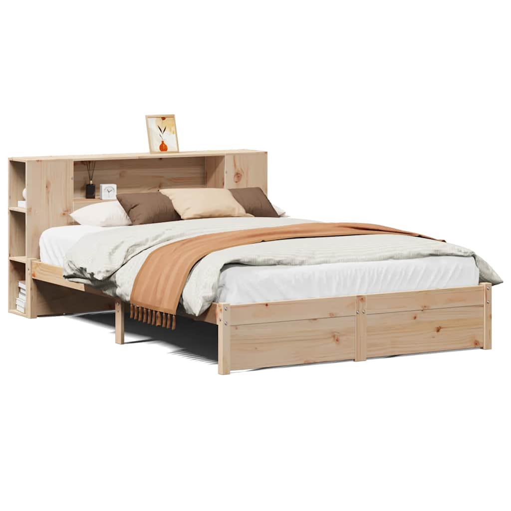 Letto Libreria senza Materasso 140x190 cm in Legno di Pino