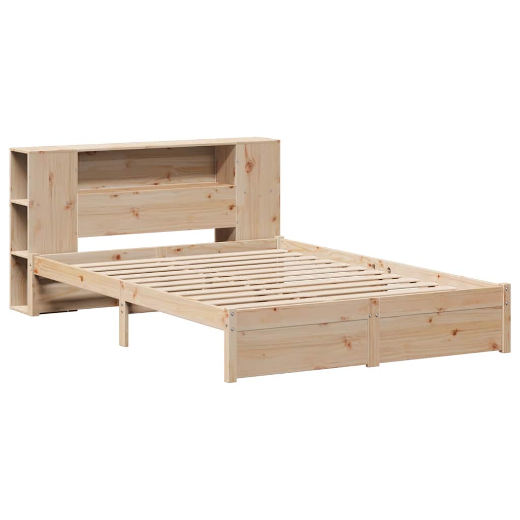 Letto Libreria senza Materasso 140x190 cm in Legno di Pino