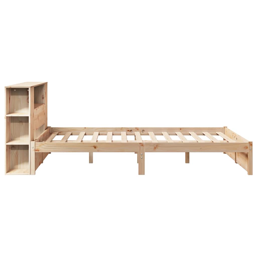 Letto Libreria senza Materasso 140x190 cm in Legno di Pino