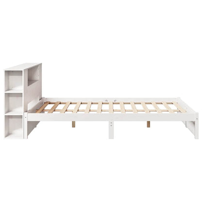 Letto Libreria senza Materasso Bianco 140x190 cm Legno di Pino