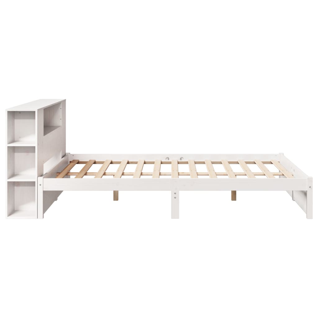 Letto Libreria senza Materasso Bianco 140x200 cm Legno di Pino