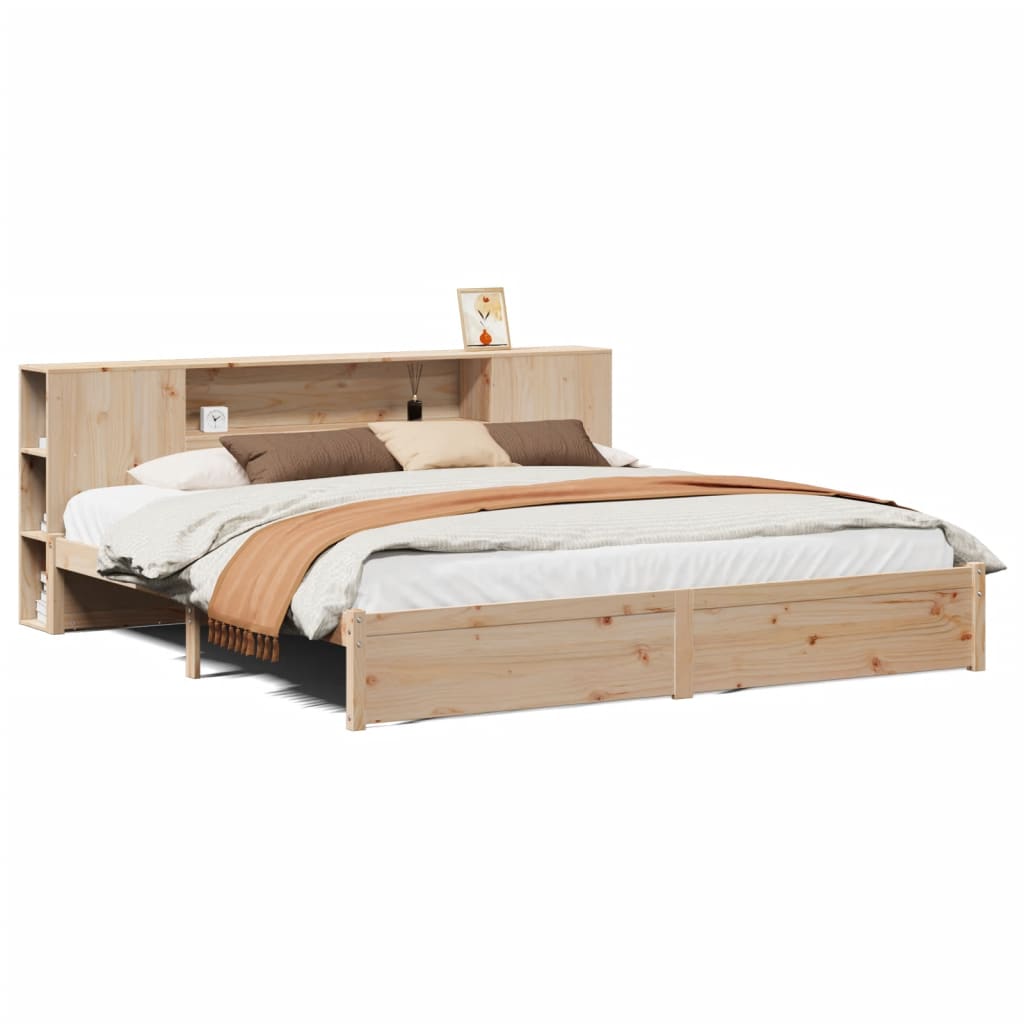 Letto Libreria senza Materasso 180x200 cm in Legno di Pino