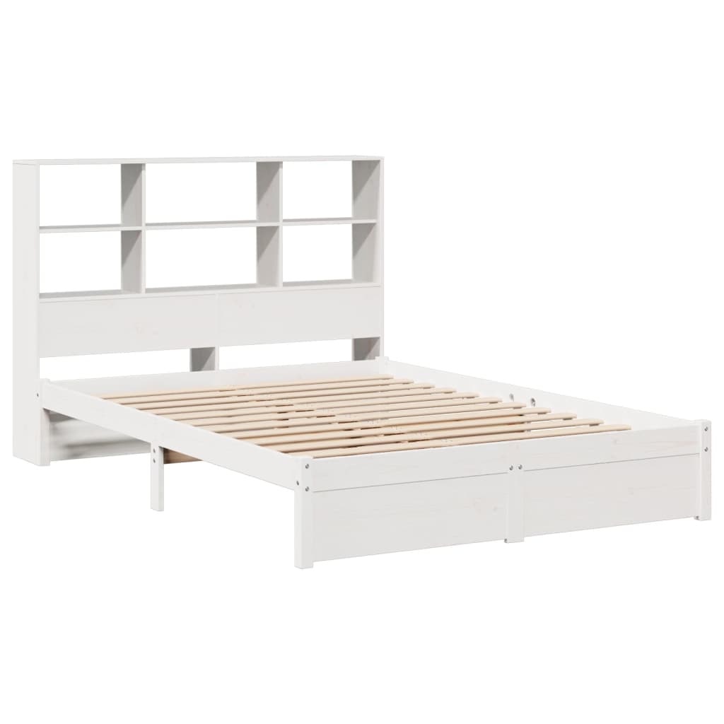 Letto Libreria senza Materasso Bianco 160x200 cm Legno di Pino