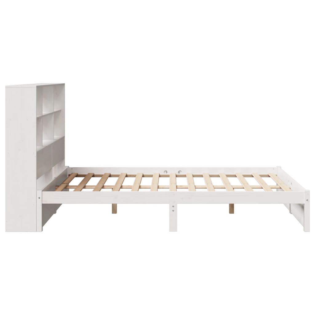 Letto Libreria senza Materasso Bianco 160x200 cm Legno di Pino