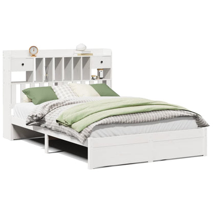 Letto Libreria senza Materasso Bianco 140x190 cm Legno di Pino