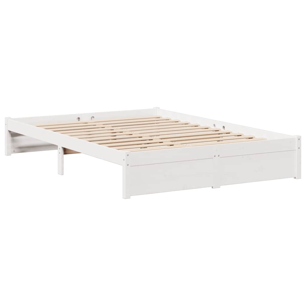 Letto Libreria senza Materasso Bianco 140x190 cm Legno di Pino