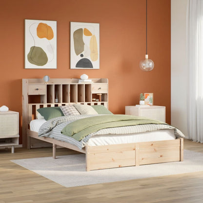 Letto Libreria senza Materasso 140x200 cm in Legno di Pino