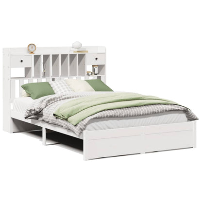 Letto Libreria senza Materasso Bianco 160x200 cm Legno di Pino