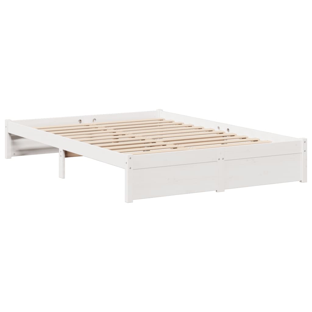 Letto Libreria senza Materasso Bianco 160x200 cm Legno di Pino