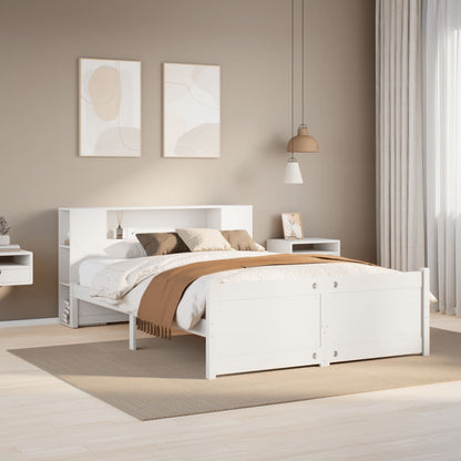 Letto Libreria senza Materasso Bianco 120x190 cm Legno di Pino